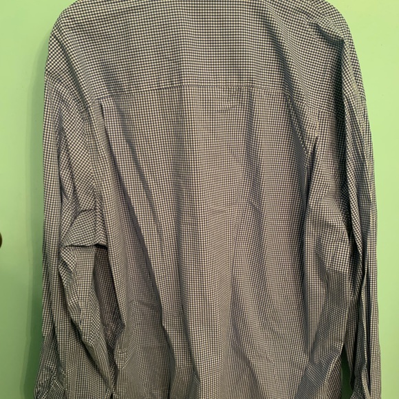 Crown & Ivy XL Classic Fit Navy and White Checker Print Button Down - Picture 2 of 6